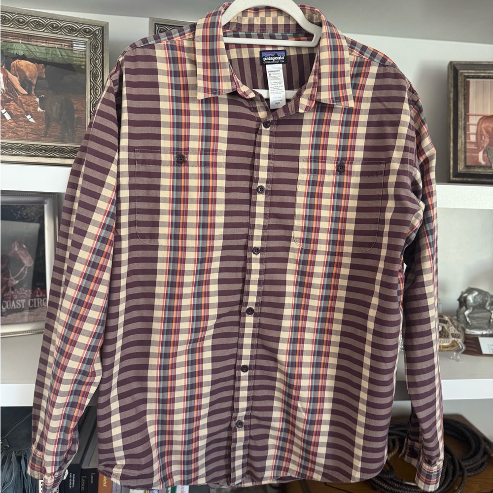 Patagonia Men's Plaid Button Down Shirt Thick Cotton